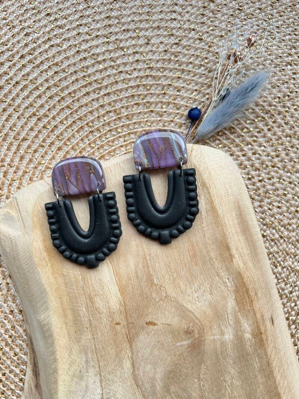 Oorbellen RHEA purple fairydust