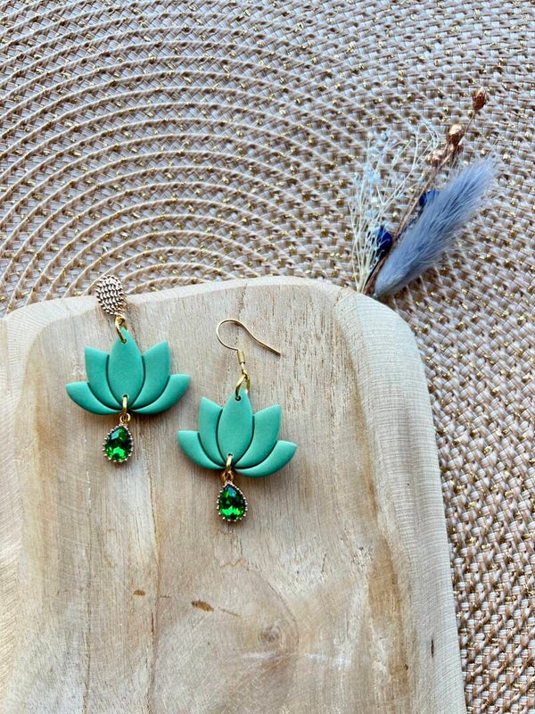 Lotus oorbellen apple green