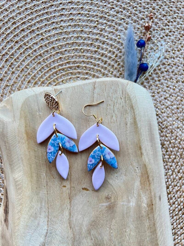 Statement oorbellen MAISON BLUSH flower leaf