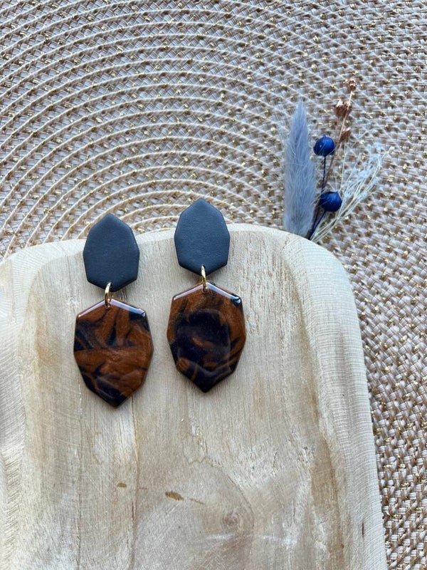 Oorbellen AMBER MUSE diamond dangle