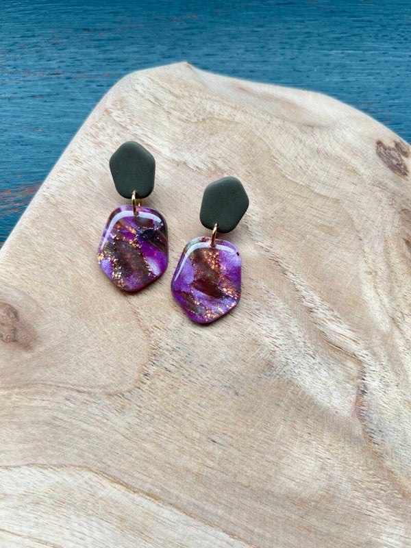 Oorbellen AMETHYST FOREST