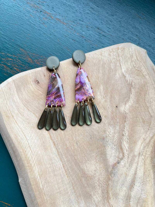 Statement oorbellen AMETHYST FOREST