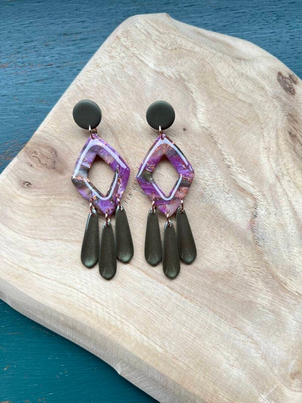 Statement oorbellen AMETHYST FOREST