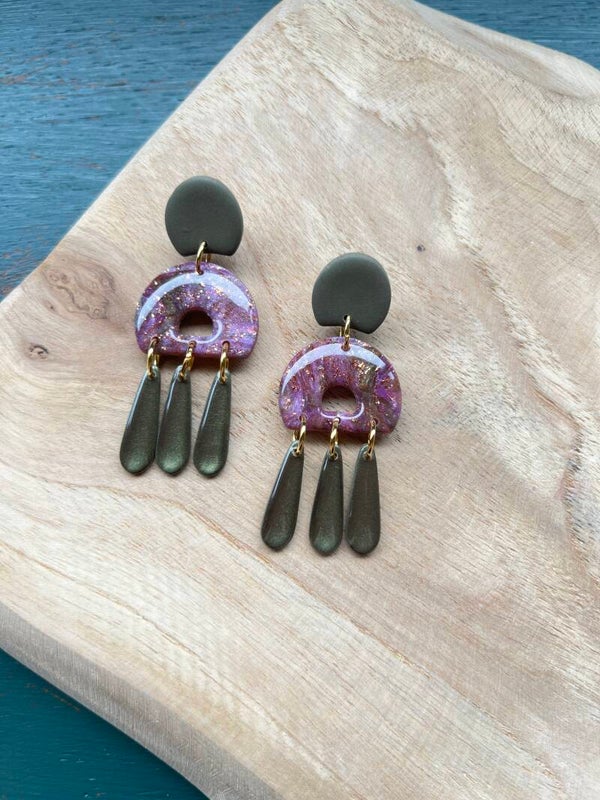 Statement oorbellen AMETHYST FOREST