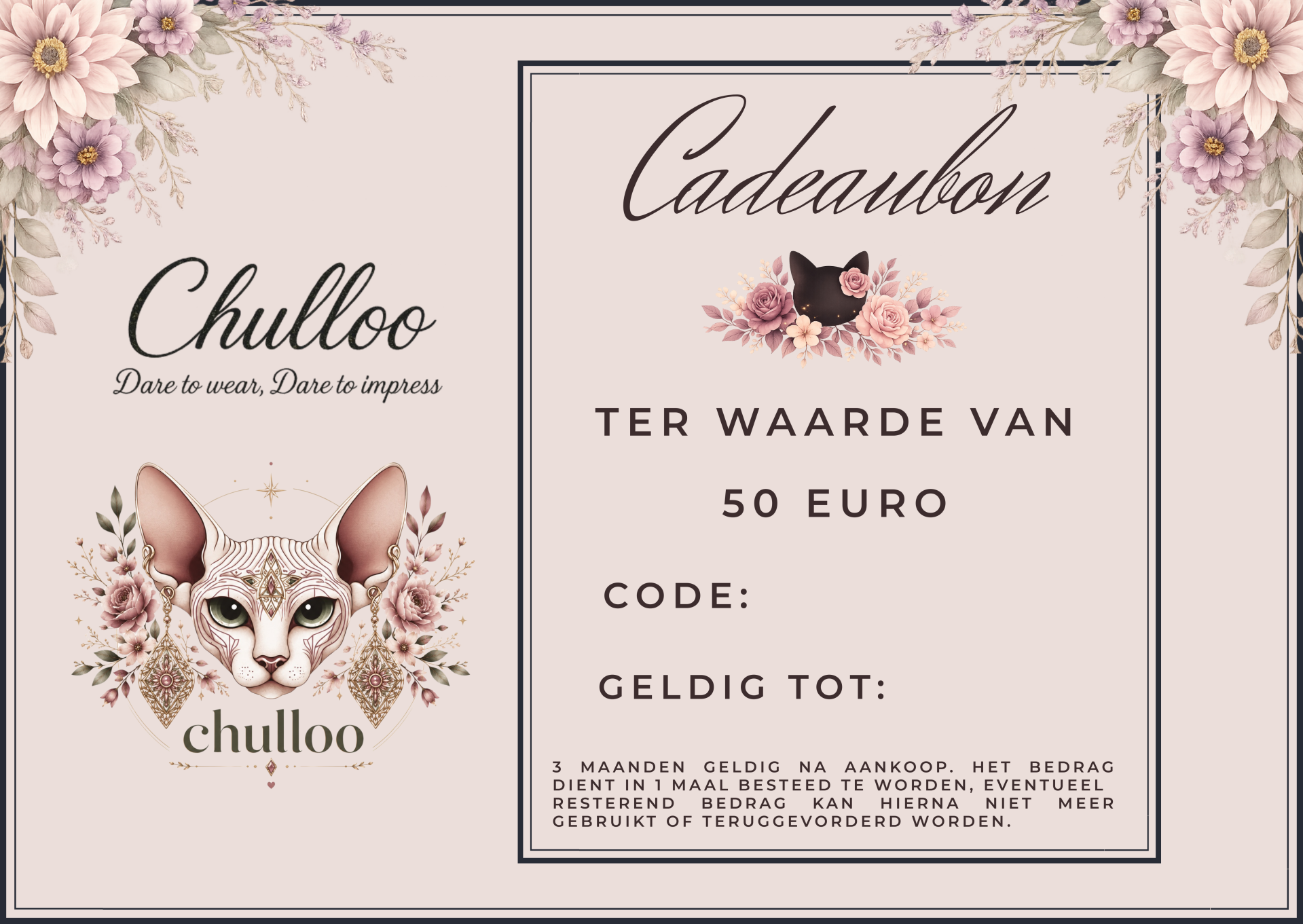 Chulloo cadeaubon 50 euro