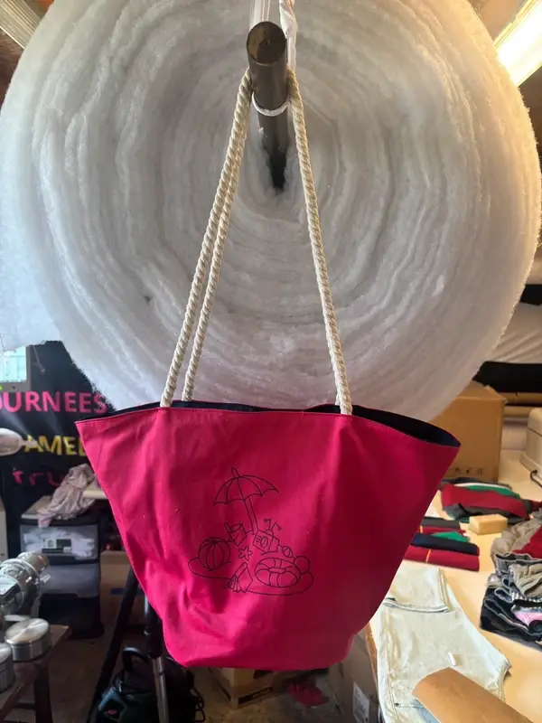 Sac de plage avec logo par sublimation avec poche à l'intérieur