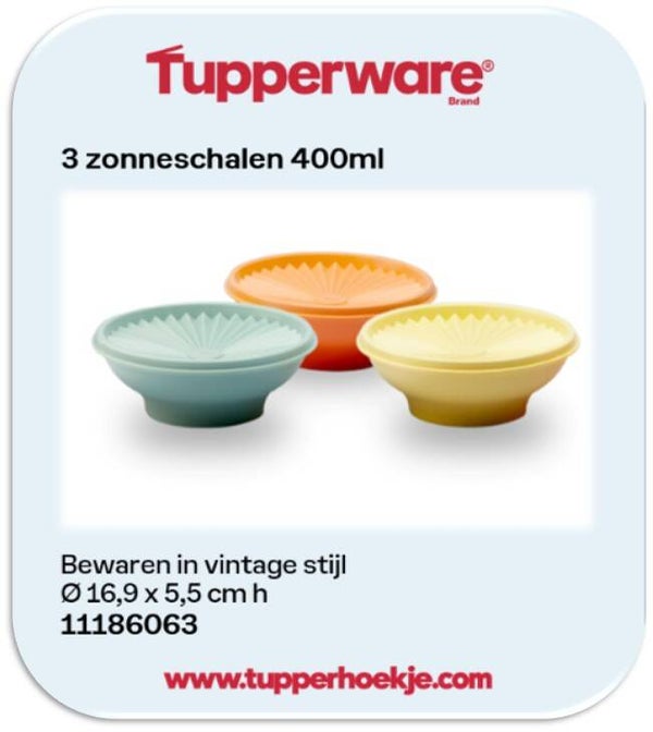 3 zonneschalen 400ml