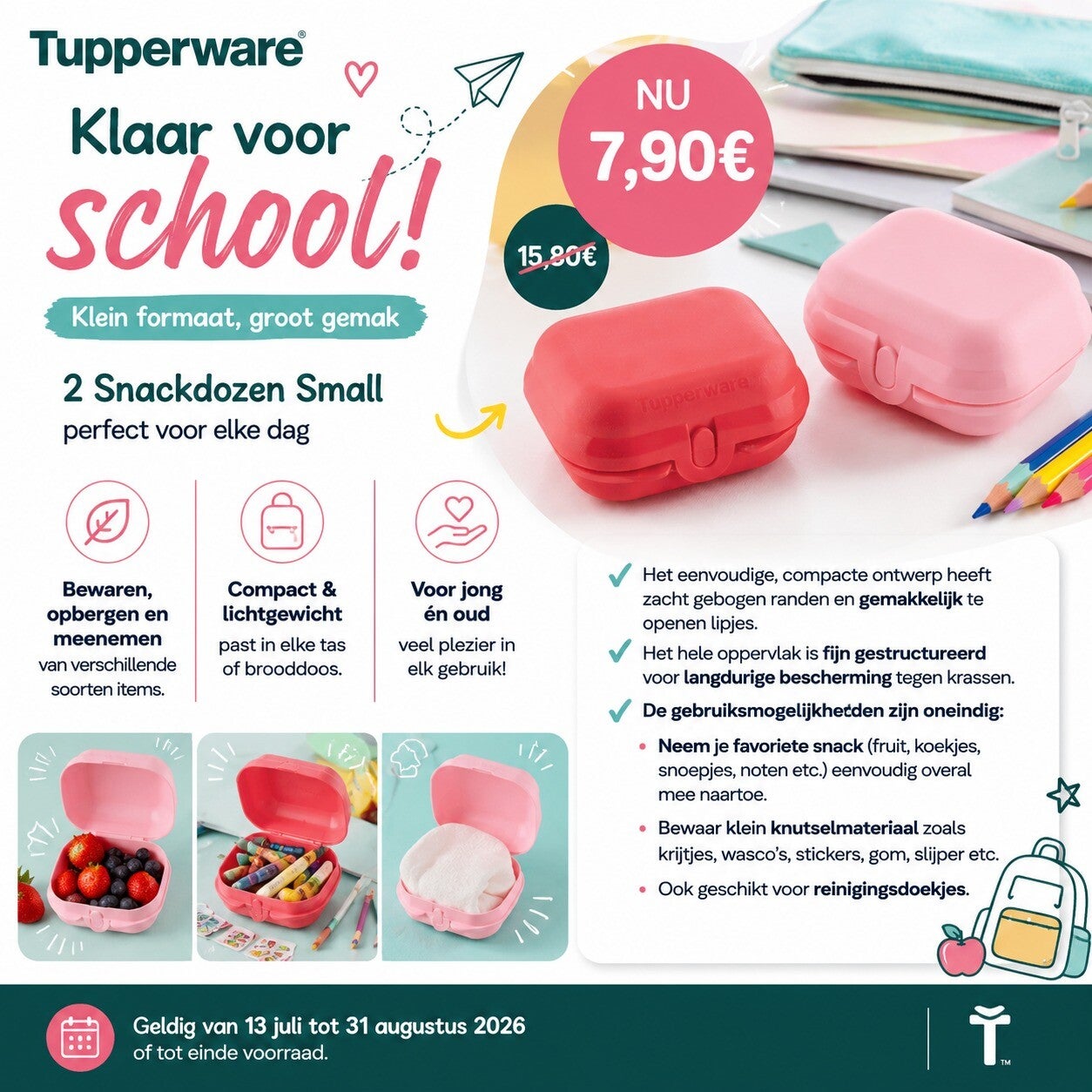 2 snackdozen small roze