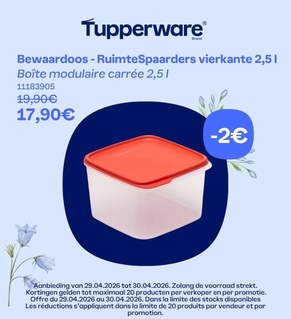 ruimtespaarder vierkant 2,5L