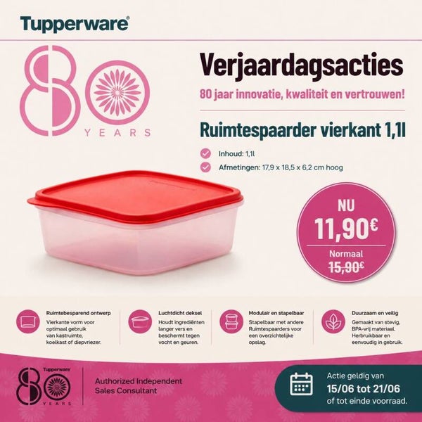 ruimtespaarder vierkant 1,1L