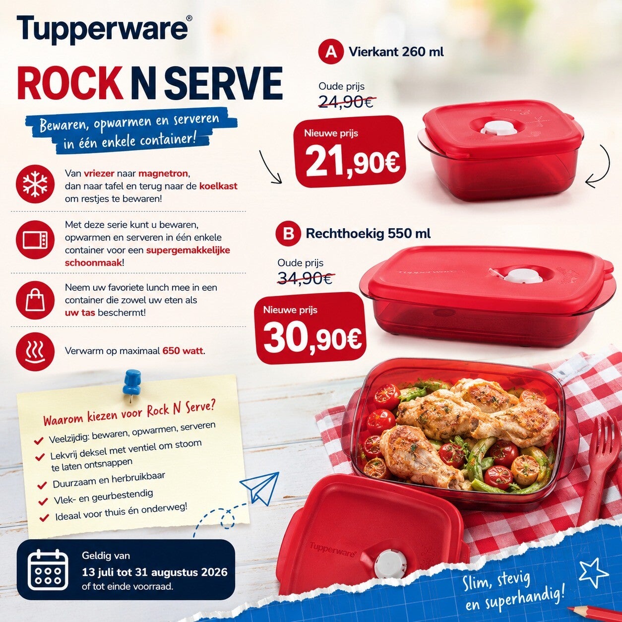 Rock n serve rechthoekig 260ml