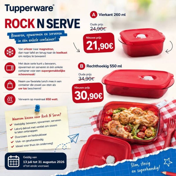 Rock n serve rechthoekig 260ml