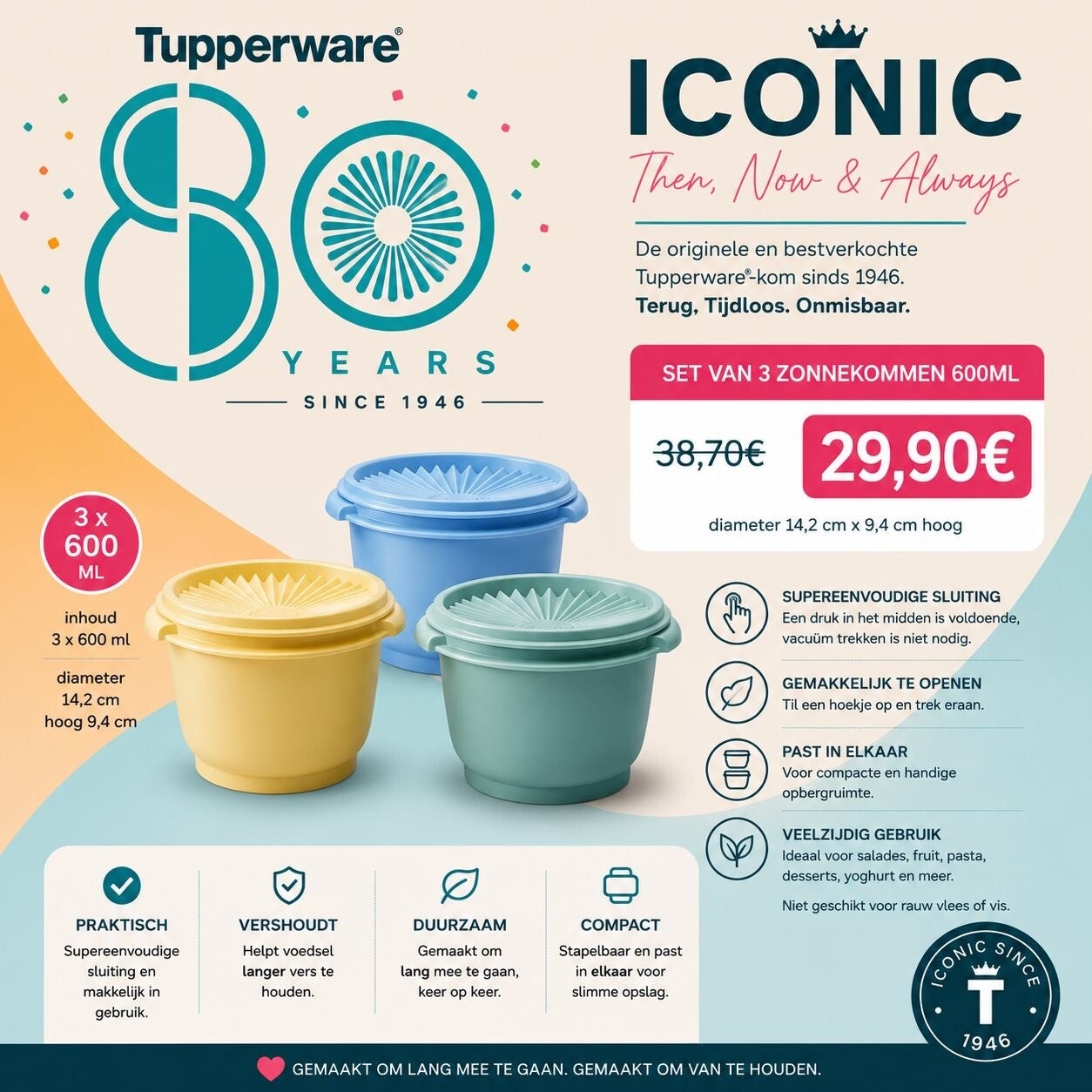 zonnekommen 600ml - 3 stuks