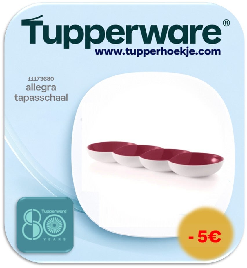 allegra tapasschaal rood/wit