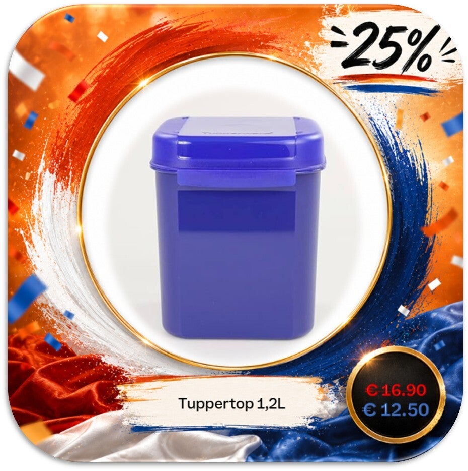 tuppertop 1,2L blauw