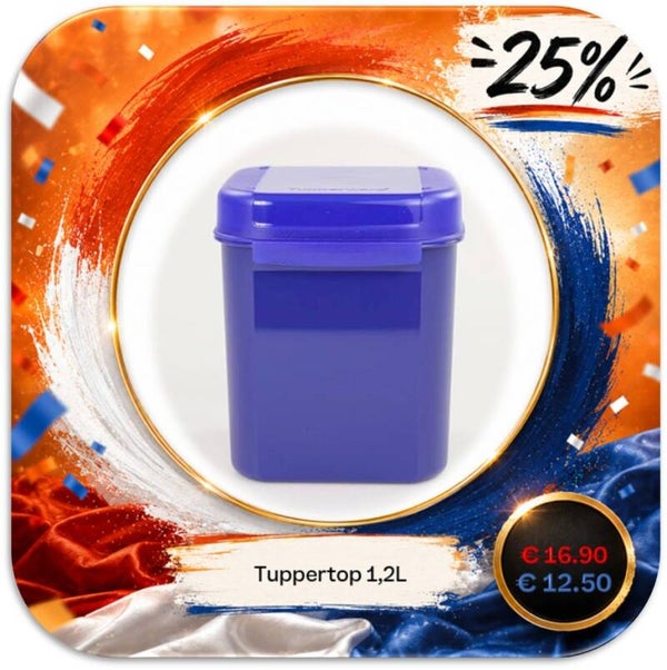tuppertop 1,2L blauw