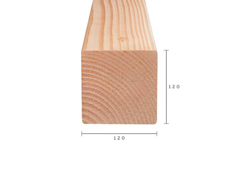 Lengte 3 meter - balk 120mm x 120mm fijnbezaagd
