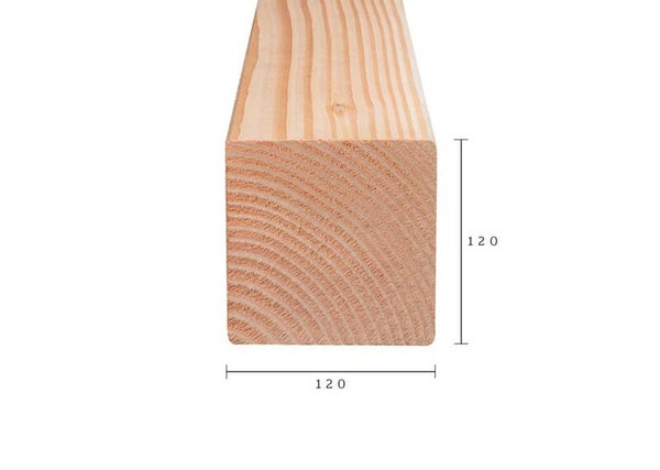 Lengte 3 meter - balk 120mm x 120mm fijnbezaagd