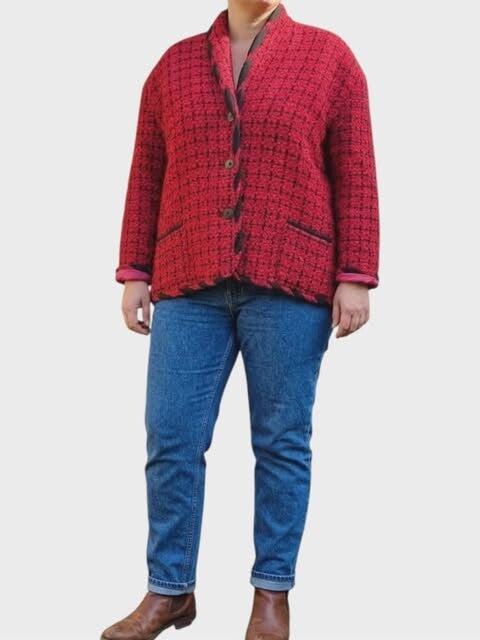 Veste Vintage en Tweed "Fabriqué en France" – Chic & Graphique