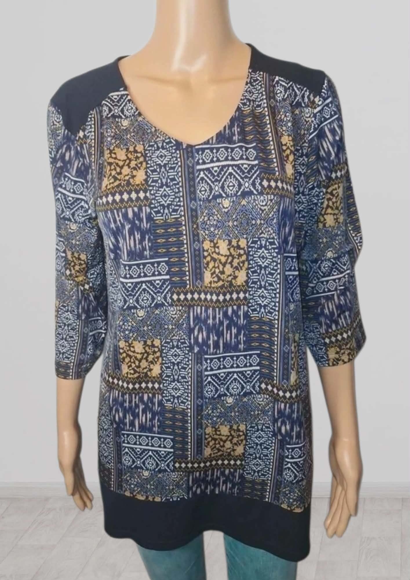 ⚓Blouse Fluide "Bleu Marine" - Manches 3/4