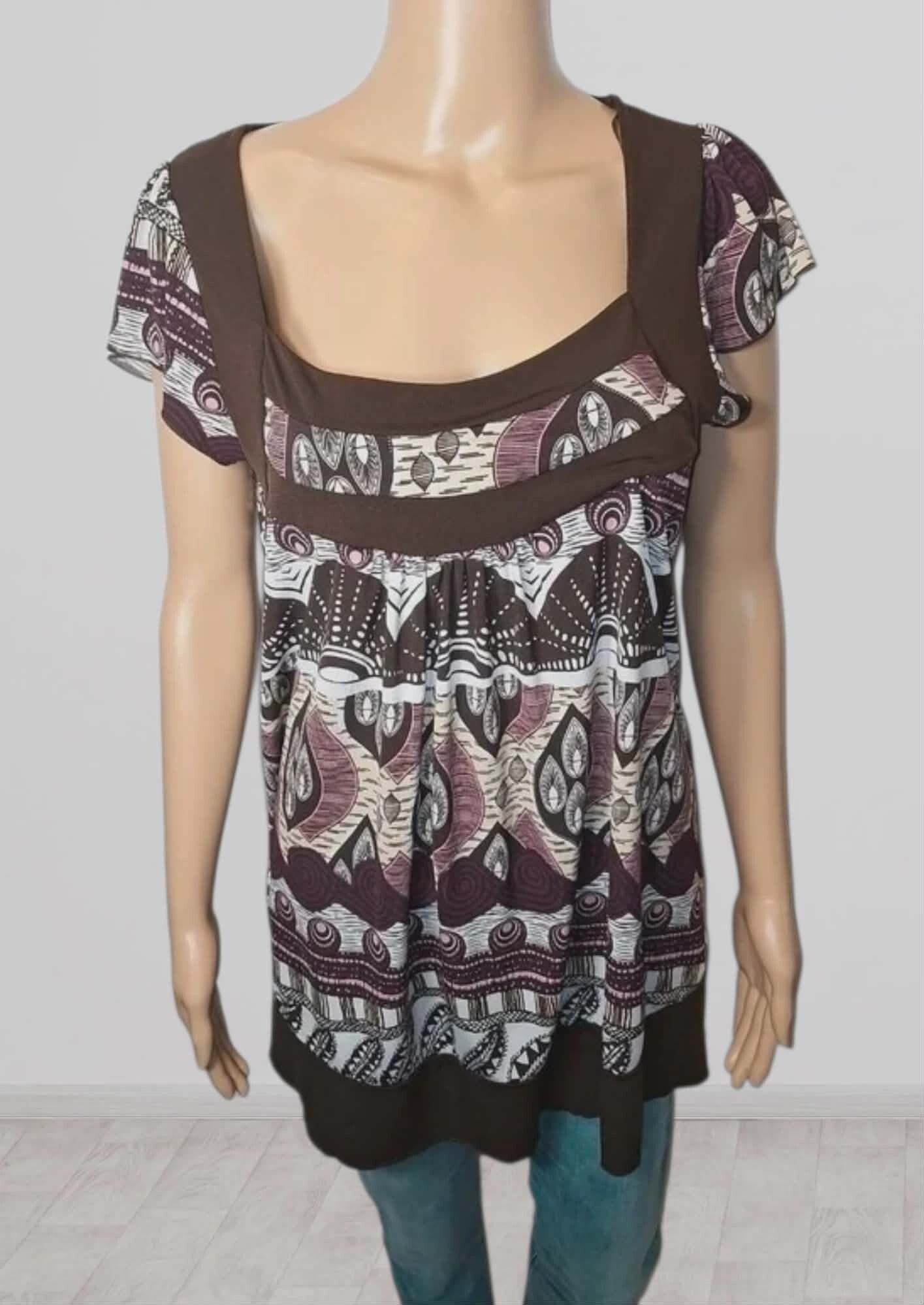 🍂 T-shirt Fluide "Chocolat" Coupe Évasée