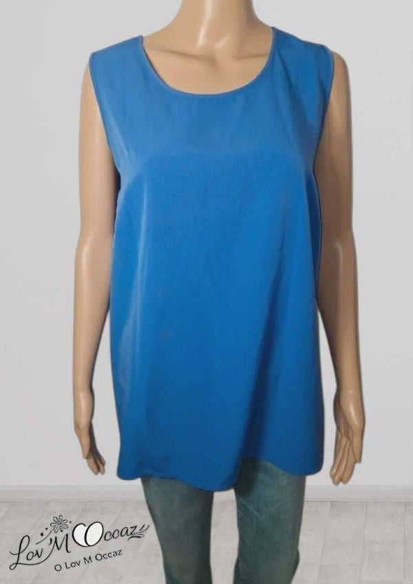 💙 Débardeur femme bleu – Taille 52 – Coupe fluide