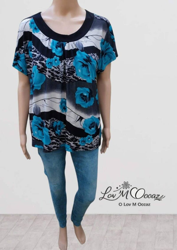 🌸 Top femme New Tilt fleuri noir – Taille 3XL (46/48)