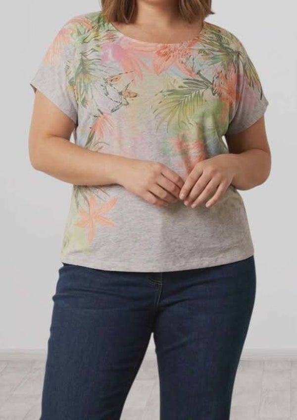 ❤️Top Fluide Armand Thiery – Imprimé Tropical Scintillant