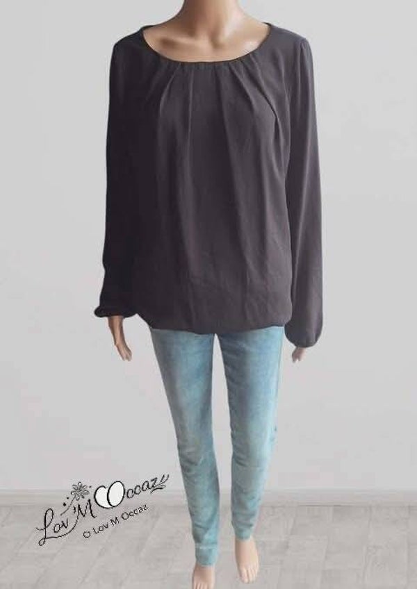 🖤 Blouse femme noire plissée Camaïeu – Taille 42
