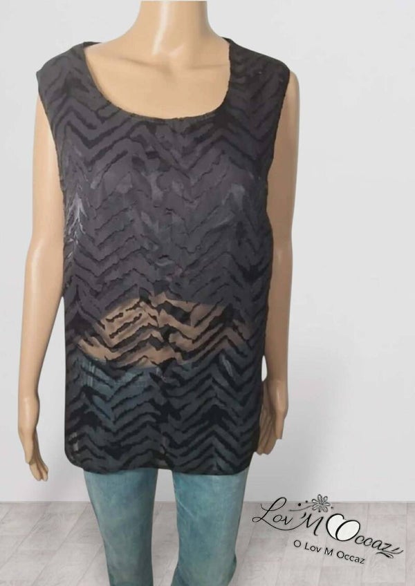 🖤 Débardeur femme noir Christian Marry – Taille 50