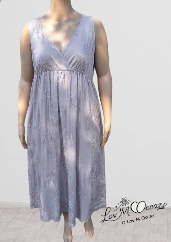 🌸 Robe Longue Fleurie Lilas – Taille XXL