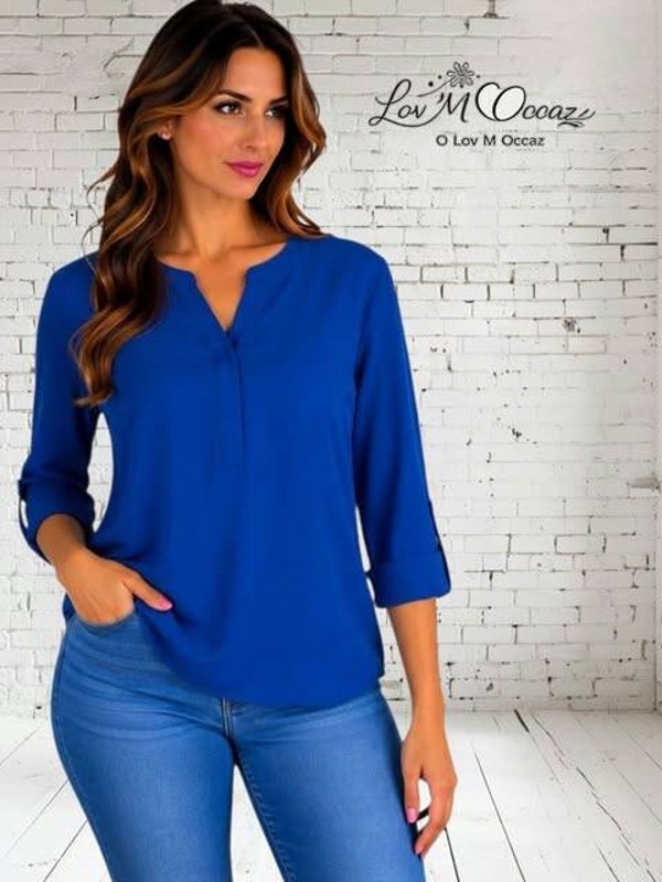 💙 Blouse fluide bleu roi Zara – Femme taille 42
