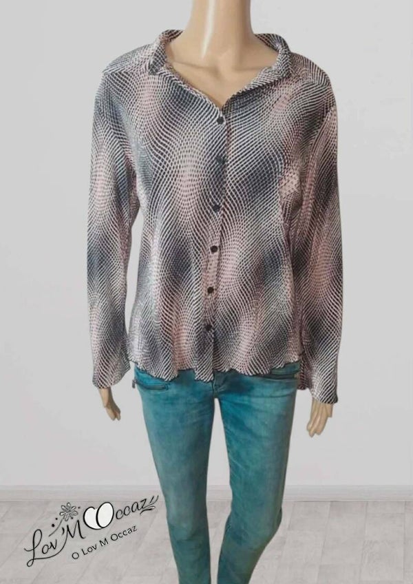 🌸 Blouse femme Xanaka à carreaux rose et gris – Taille XL (taille petit)
