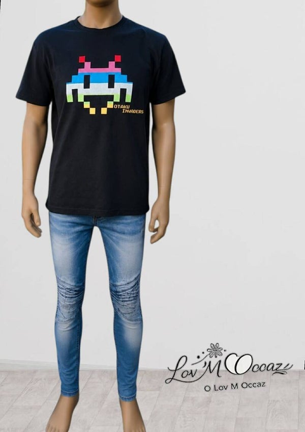 🎮 T-shirt « Otaku Invaders » – Homme – Taille XL
