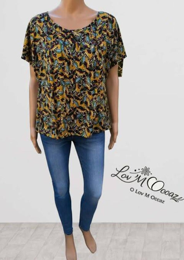 💙 Top femme fluide bleu ciel – Coupe ample – Taille 48/50 (3XL)