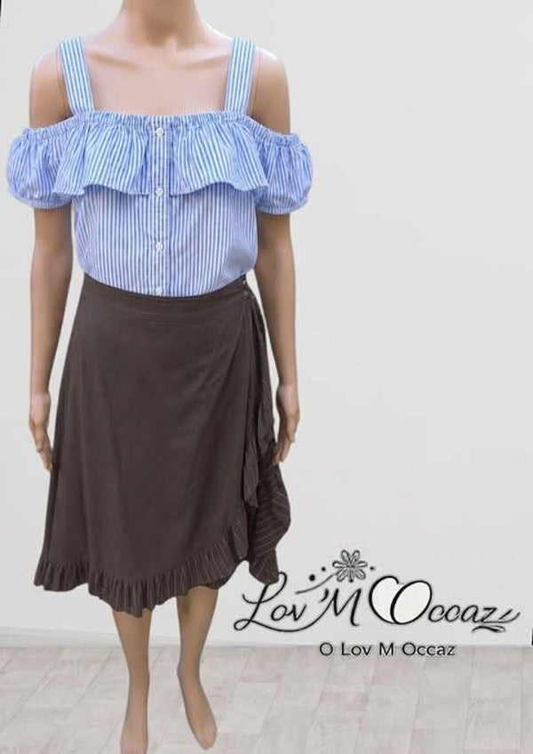 🍂 Jupe Midi « Automne Chic » – Marron – Taille réelle L/42