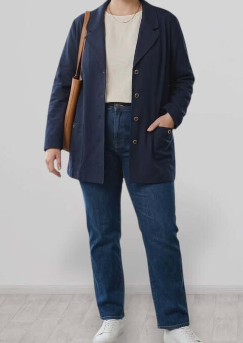 Blazer Structuré "Navy Business" – (Taille 54)