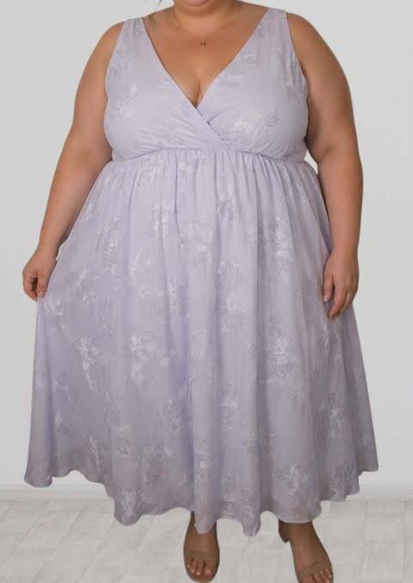 ❤️Robe Longue Fleurie - Lilas Scintillant