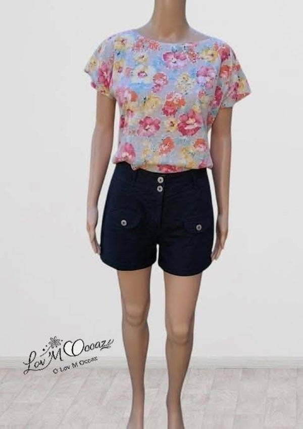 💙 Short Bermuda Thalassa Vintage Chic – Bleu Marine – Taille 42