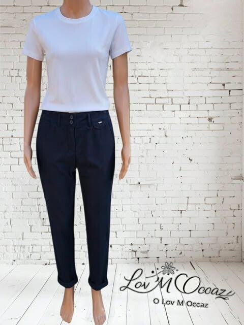 👖 Pantalon chino Iconique bleu marine Camaïeu – Femme taille 42