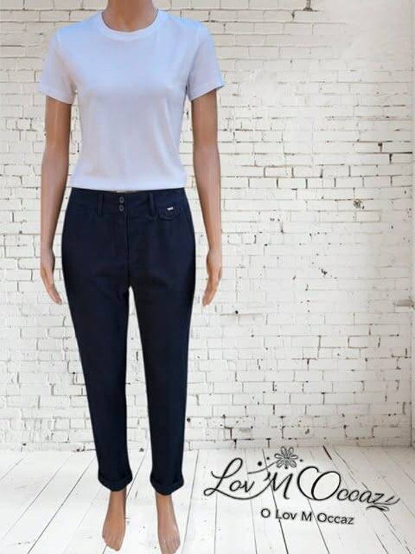 👖 Pantalon chino Iconique bleu marine Camaïeu – Femme taille 42
