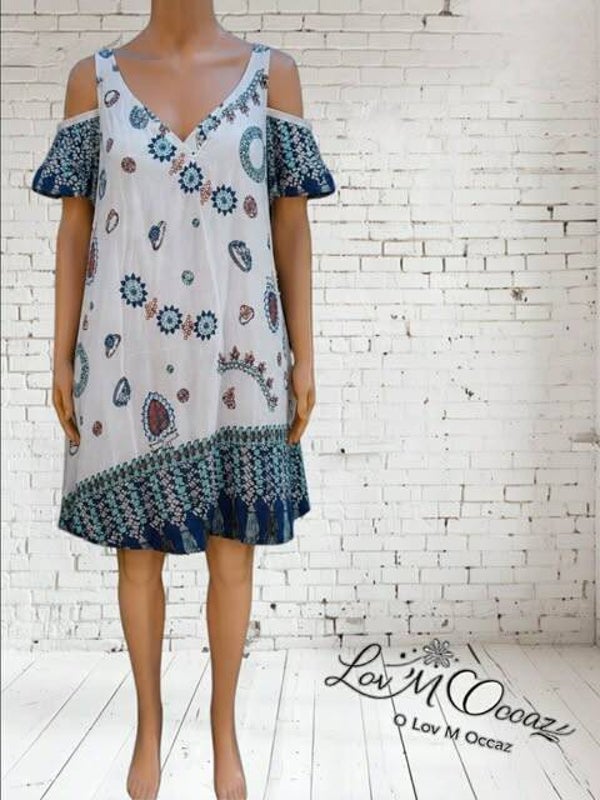 Robe Courte Fluide Noire et Fleurie – Mme ROUGE – Taille XL