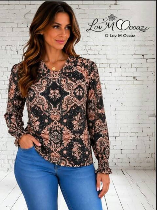 🌸 Blouse femme Yessica multicolore – Taille XL (44/46)