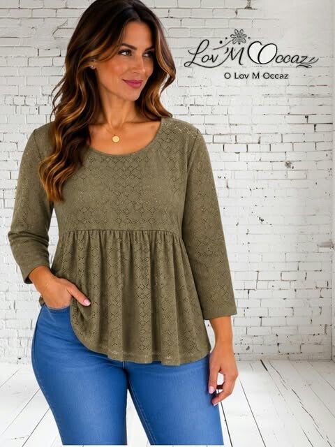 💚 Blouse femme kaki Woman – Coupe évasée – Taille XL