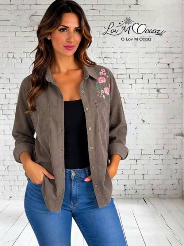 🤎 Chemise femme brodée Pimkie – Taille XL