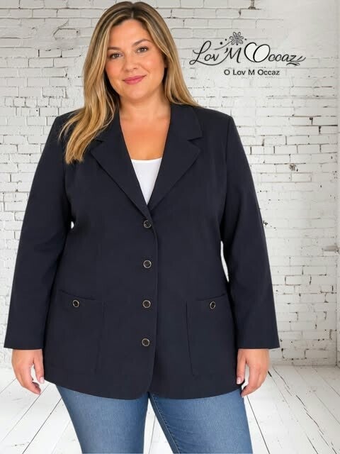 🧥 Blazer structuré bleu marine – Taille 54