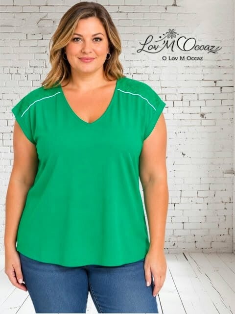 💚 T-shirt vert femme Modavista – Taille 46/48