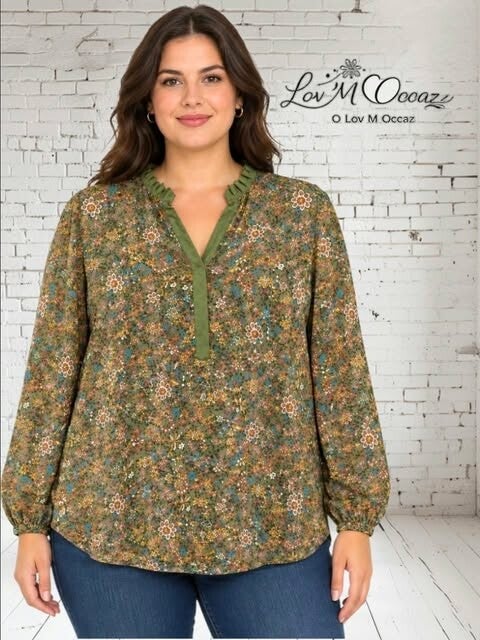 🌿 Blouse Bohème Fleurie Bonobo – Taille 44 (XL)