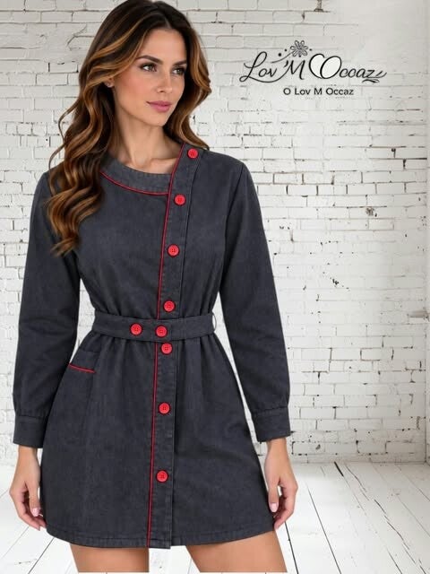 🖤 Haut tunique « Rock Chic » – Noir & Similicuir – Taille L (42)