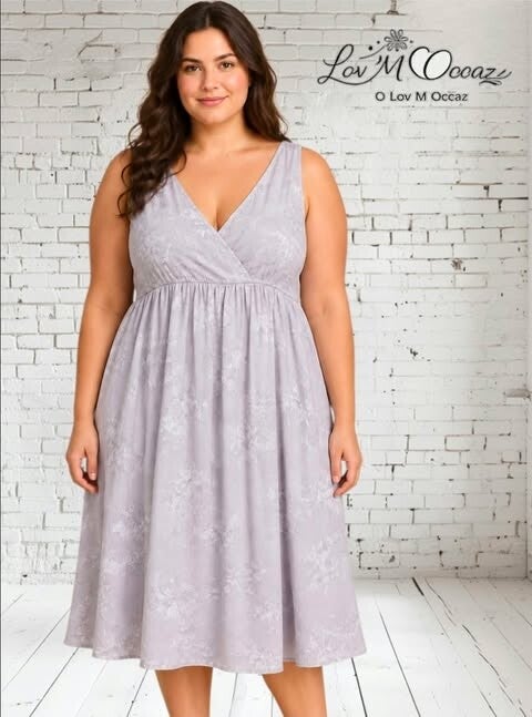🌸 Robe Longue Fleurie Lilas – Taille XXL